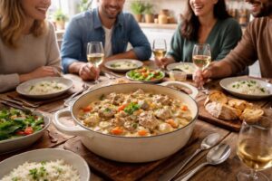 découvrez la recette facile et rapide de la blanquette de veau au cookeo, le plat parfait pour une soirée conviviale entre amis alliant saveurs traditionnelles et simplicité.