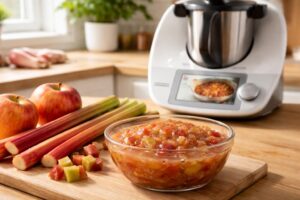 découvrez notre recette facile et rapide de confiture pomme rhubarbe au thermomix, pour un petit-déjeuner gourmand et homemade en un rien de temps.