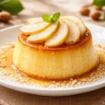 découvrez la recette gourmande du flan aux poires et poudre d'amandes, un dessert délicat et savoureux qui séduira tous les amateurs de douceurs fruitées.