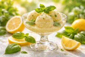 savourez le sorbet citron basilic de novascope, une délicieuse explosion de fraîcheur et de saveurs estivales pour éveiller vos papilles.