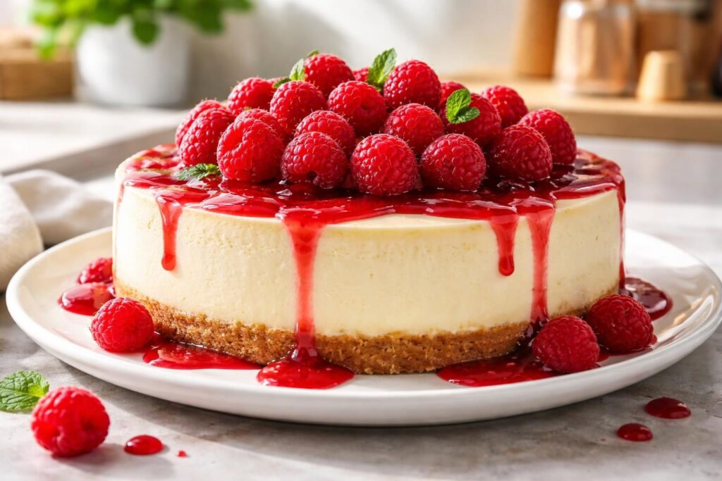découvrez comment préparer un délicieux cheesecake aux framboises accompagné d'un coulis maison pour impressionner vos amis avec un dessert gourmand et facile à réaliser.