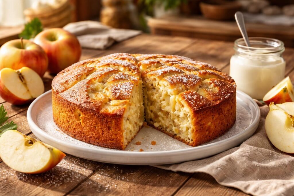 découvrez notre recette traditionnelle de gâteau au yaourt aux pommes moelleux, un dessert familial simple et délicieux à partager en toute occasion.