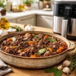découvrez comment préparer facilement un délicieux bœuf bourguignon à l'air fryer et impressionnez vos amis avec cette recette savoureuse et rapide.