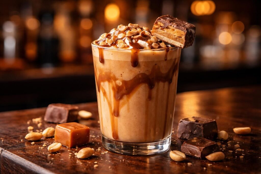 découvrez la recette du cocktail bonbon snickers, un mélange explosif de saveurs chocolatées, caramel et cacahuètes pour un plaisir unique et gourmand.