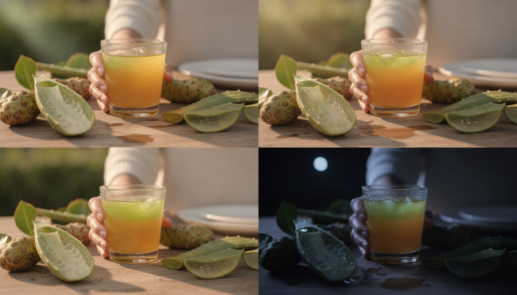 découvrez les bienfaits du cocktail detox noni et aloe vera pour soulager le stress et l'anxiété. une boisson naturelle aux propriétés apaisantes et revitalisantes.