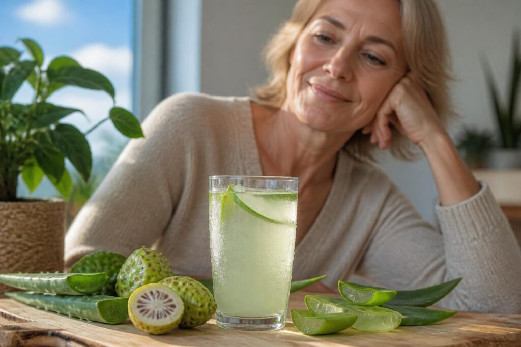 découvrez les bienfaits du cocktail detox à base de noni et aloe vera, spécialement formulé pour soutenir la santé et la vitalité après 50 ans.