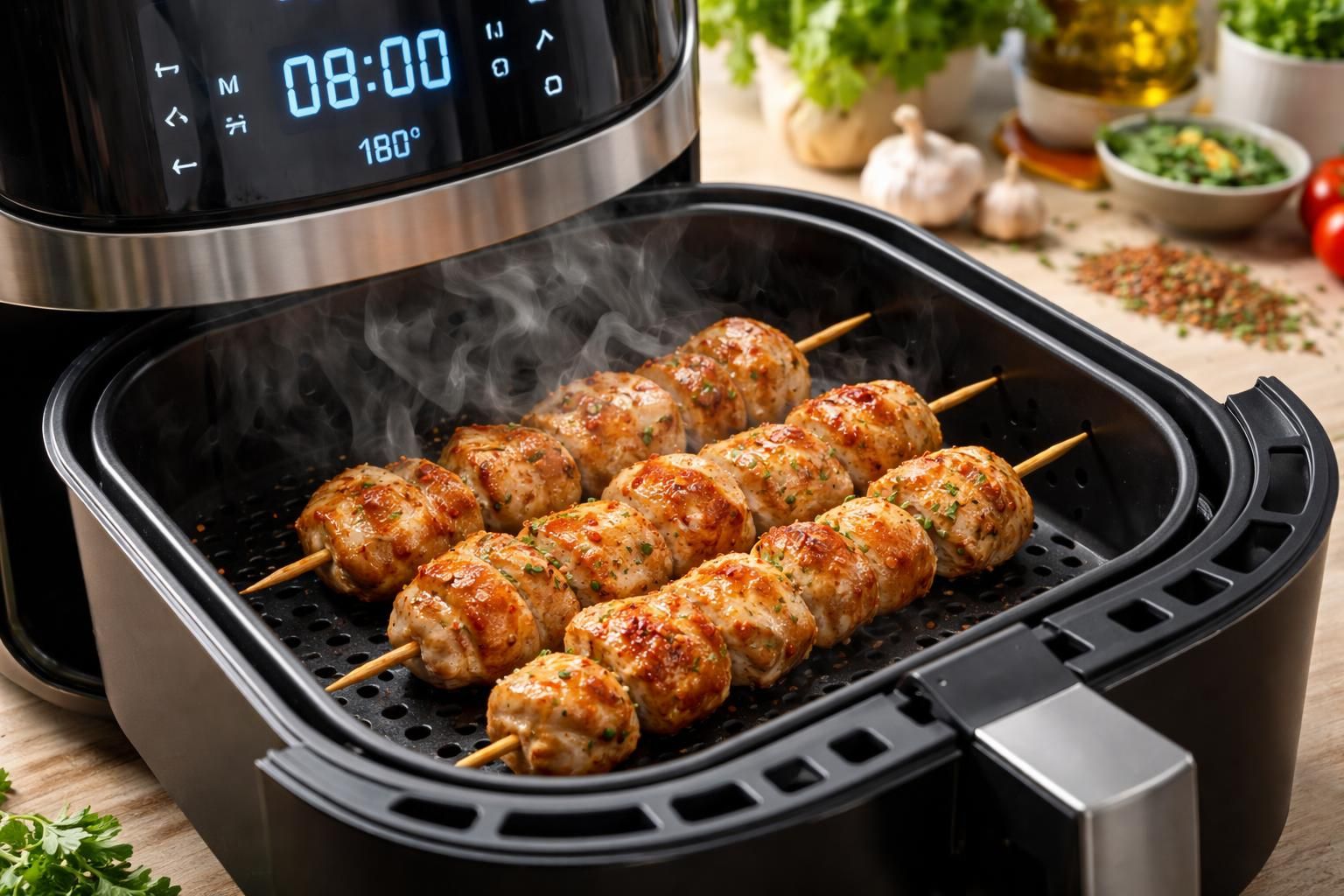 découvrez pourquoi le temps de cuisson des brochettes de poulet à l'air fryer est essentiel pour garantir une viande tendre et savoureuse, et maîtrisez les astuces pour un plat réussi à chaque fois.