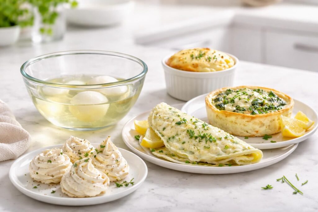 découvrez comment utiliser 4 blancs d'œufs dans des recettes salées délicieuses et originales. astuces et idées pour des combinaisons gagnantes en cuisine.