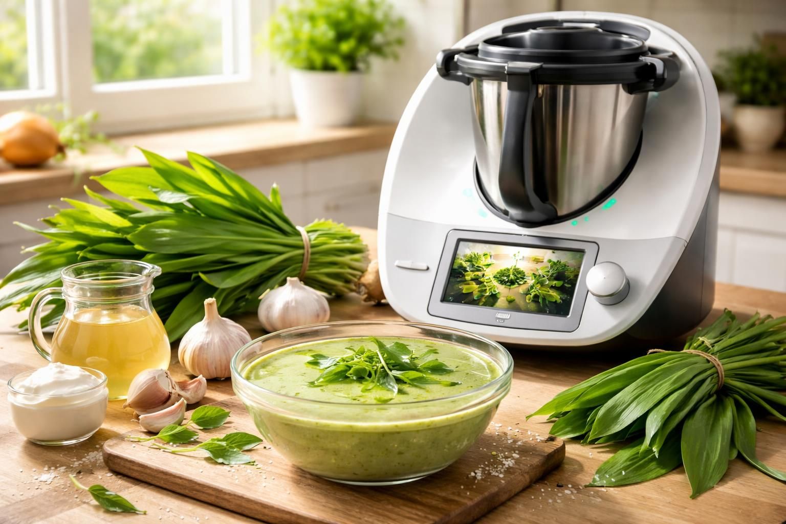 découvrez les astuces et la meilleure technique pour réussir une délicieuse soupe à l'ail des ours avec votre thermomix, facile et rapide.