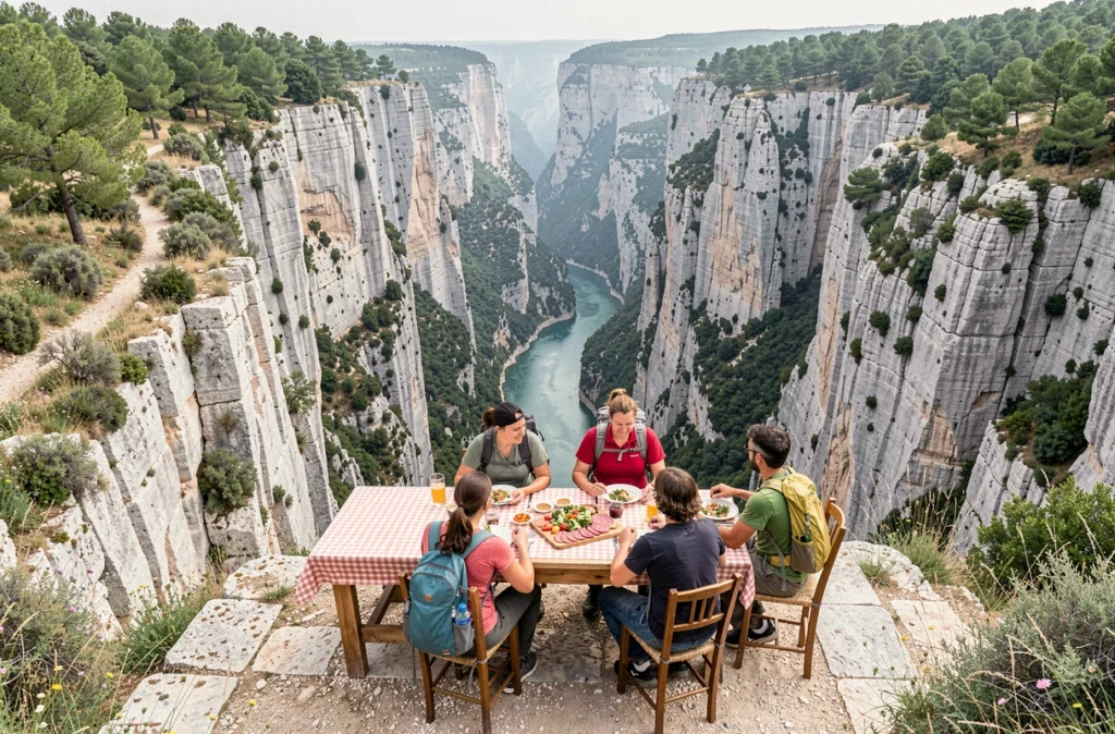 Terrasse de Rougon surplombant les gorges du Verdon avec vue vertigineuse sur la rivière turquoise